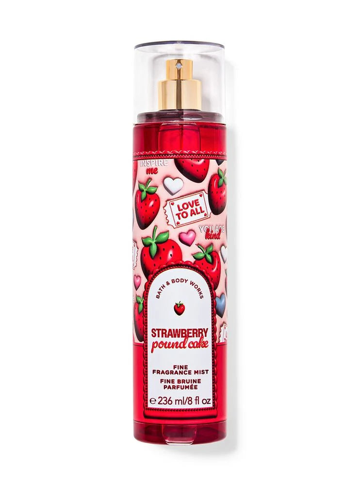 Bath & Body Works Strawberry Pound Cake Fine Fragrance Mist bottle