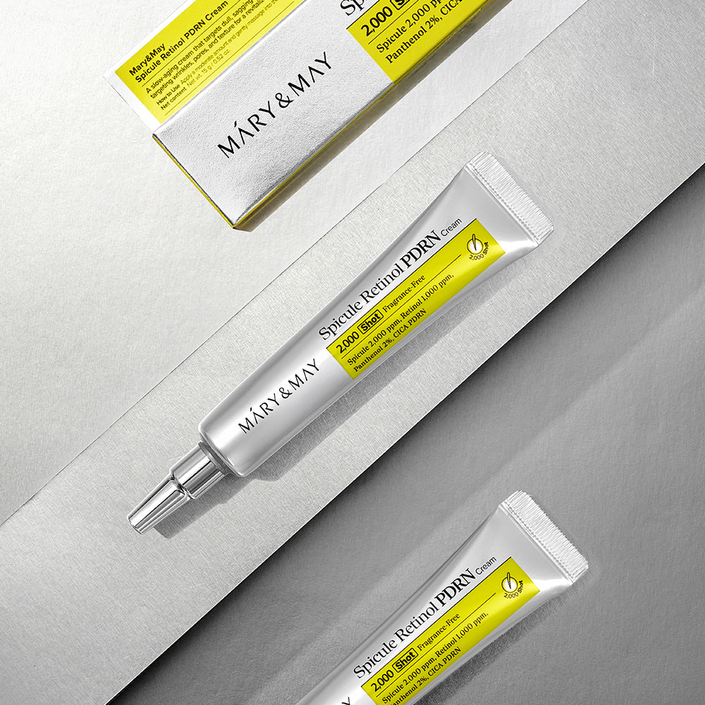 Mary&May Spicule Retinol PDRN Cream clinically proven pore area improvement Korea.