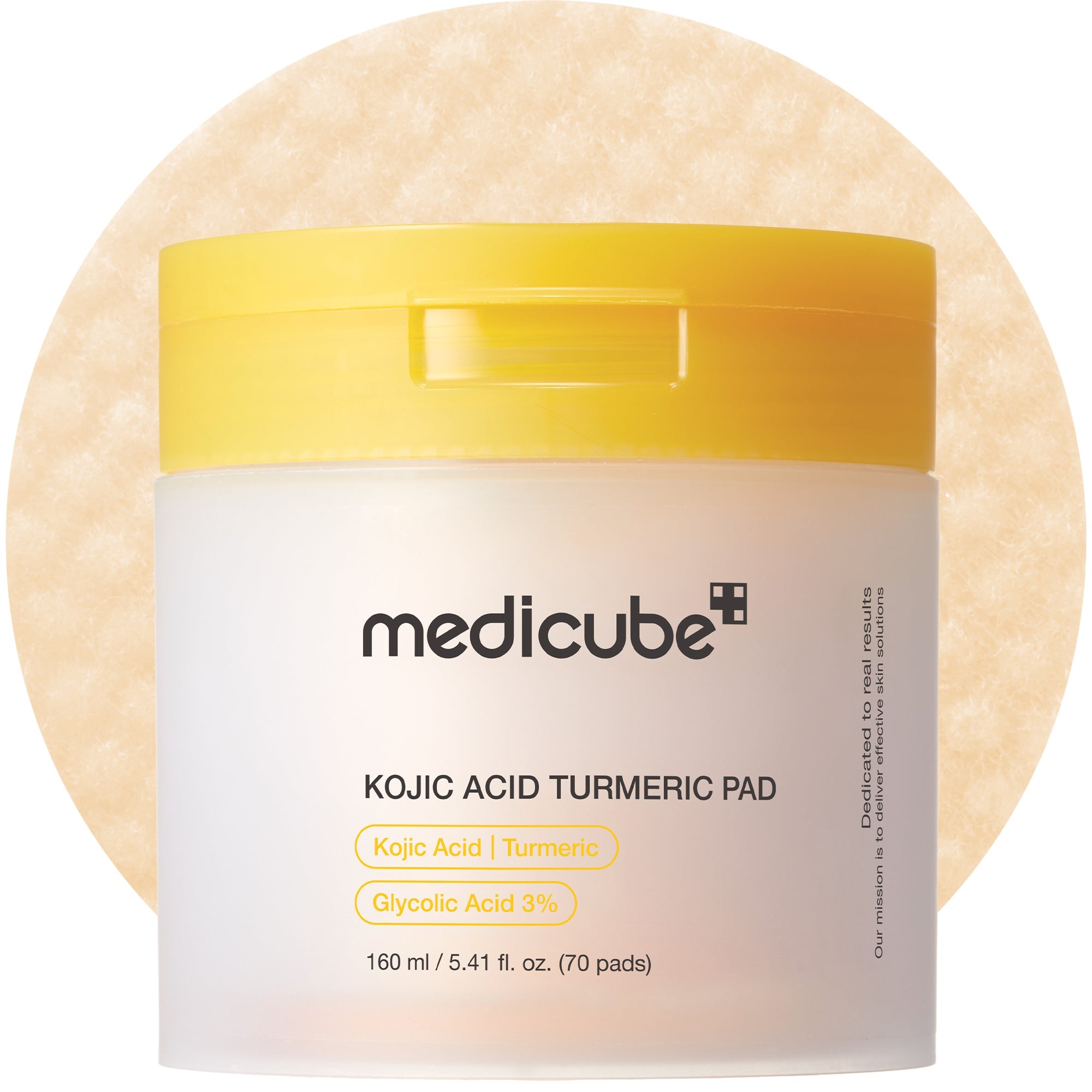 Medicube Kojic Acid Turmeric Clarifying Toner Pad 70 pads jar Korean skincare Egypt.