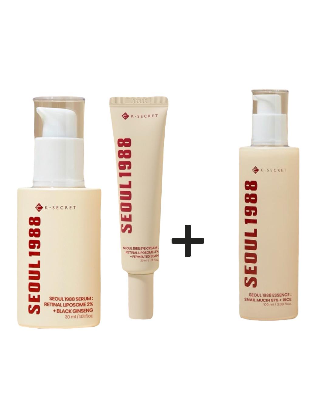 K-Secret Seoul 1988 Retinal Serum + Eye Cream Bundle with Free Essence – Kuwait